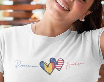 Romanian American Shirt | Romania Women's Shirt | Cute Romania Shirt | Romanian Roots Shirt | Romania Gift | Back to School Shirt