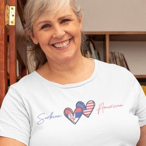 Serbian American Shirt | Serbia Women&#39;s Shirt | Cute Serbia Shirt | Serbian Roots Shirt | Serbia Gift | Back to School Shirt