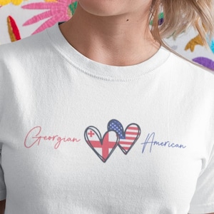 Georgian American Shirt | Georgia Women&#39;s Shirt | Cute Georgia Shirt | Georgian Roots Shirt | Georgia Gift | Back to School Shirt