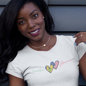 Vincentian American Shirt | Saint Vincent and the Grenadines Women&#39;s Shirt | Cute Saint Vincent & the Grenadines Shirt | Vincentian Roots