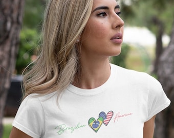 Brazilian American Shirt | Brazil Women's Shirt | Cute Brazil Shirt | Brazilian Roots Shirt | Brazil Gift | Back to School Shirt
