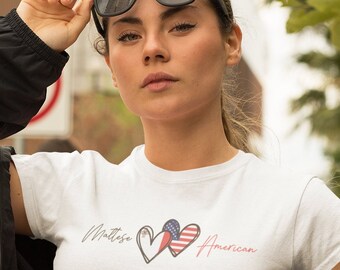 Maltese American Shirt | Malta Women's Shirt | Cute Malta Shirt | Maltese Roots Shirt | Malta Gift | Back to School Shirt
