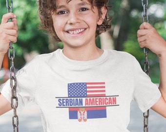Serbian American Shirt | Serbia Shirt | Kids Serbia American Shirt | Serbian Roots Shirt | Serbia Gift | Back to School Shirt