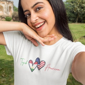 Tajik American Shirt | Tajikistan Women&#39;s Shirt | Cute Tajikistan Shirt | Tajik Roots Shirt | Tajikistan Gift | Back to School Shirt