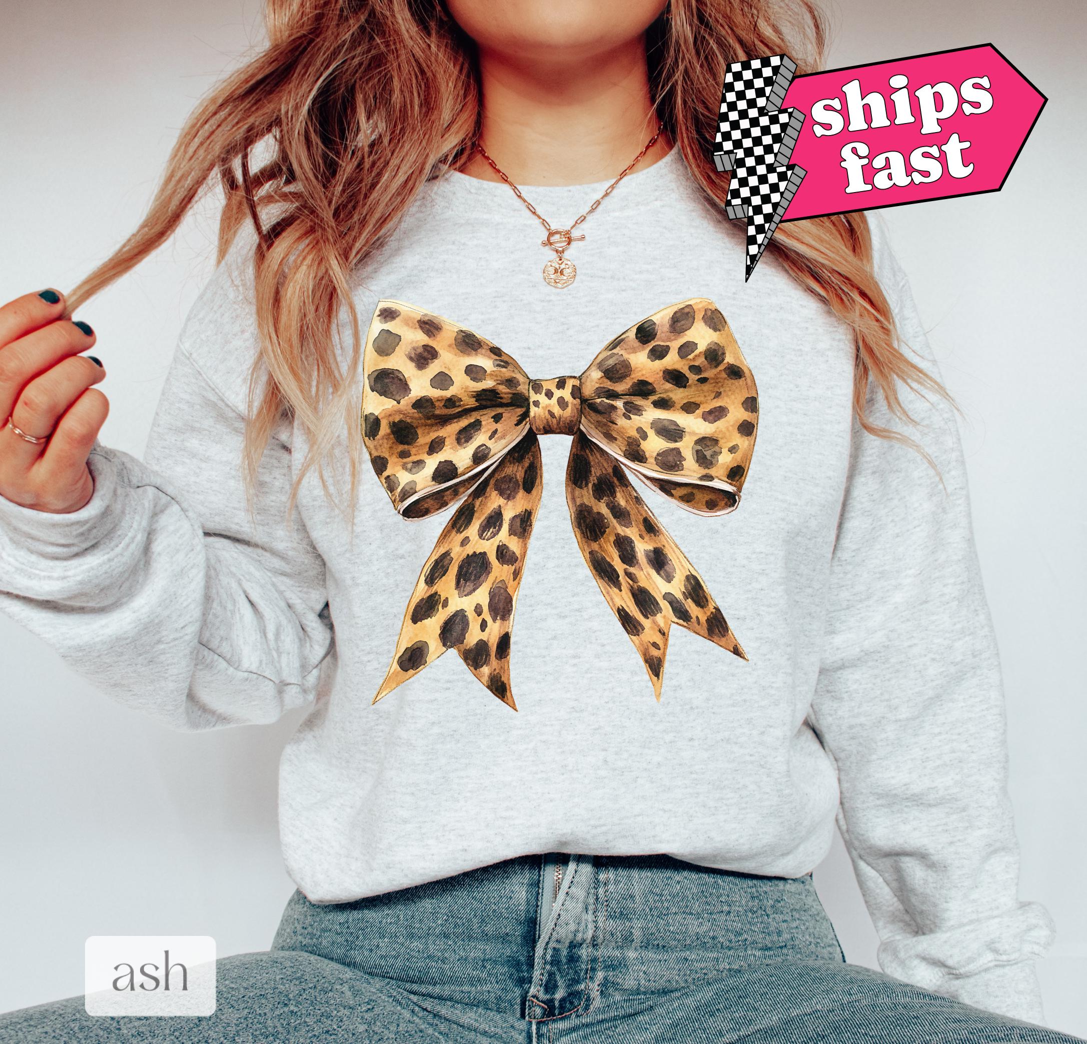 Sweat à Capuche Fille Léopard Avec Nœud Papillon – Taille 2 à 13 Ans – Confortable, Chaud, Style Baggy