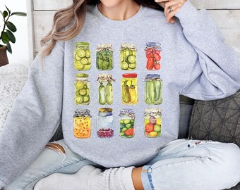 Bluza z kapturem Jalapeño Lover, sweter z akwarelowym słoikiem Jalapeno, bluza z kapturem Vintage Spicy Pepper Collage, estetyka kuchni Caliente, stary słoik kuchenny