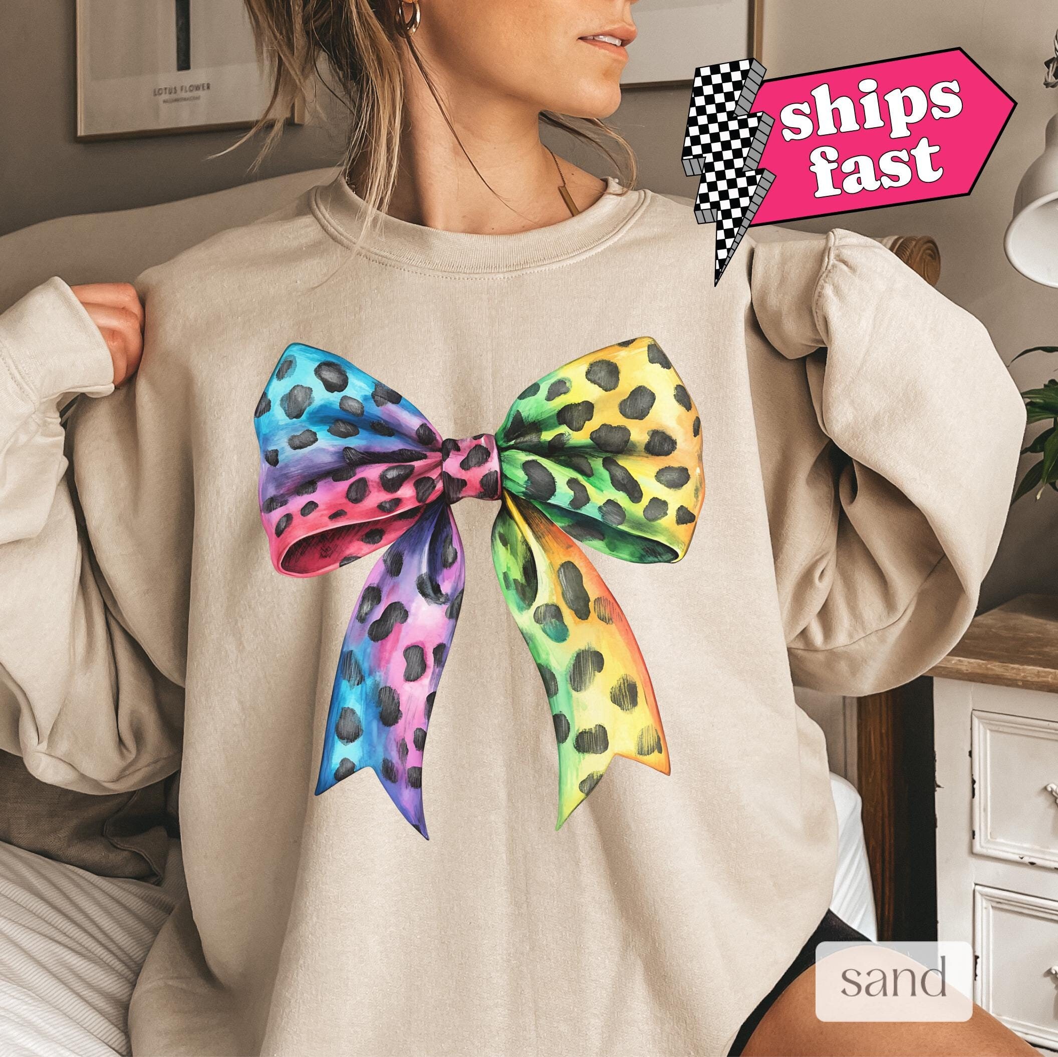 Neon Leopard Sweater Etsy