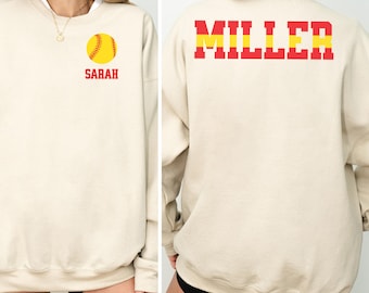 Custom Softball Player Sweatshirt, Personalized Softball Name Sweatshirt, Gift for Softball Mom, Personalized Game Day Softball Mama Shirt