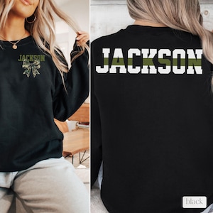 Custom Army Wife Sweatshirt with Name, Personalized Army Solider Family Coquette Tee, Army Girlfriend Gift Proud Military Family Sweatshirt