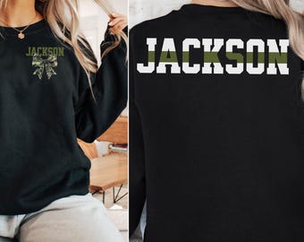 Benutzerdefinierte Armee Frau Sweatshirt mit Namen, personalisierte Army Solider Familie Coquette Tee, Armee Freundin Geschenk Stolze Militärfamilie Sweatshirt