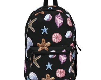 Nautical Shell Backpack, Beach Day Bag, Ocean-Themed School Backpack, Summer Adventure Pack, Vacation Travel Bag