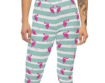 Pink Flamingo Women&#39;s Capri Leggings