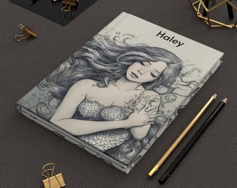 Gepersonaliseerde hardcover zeemeermin: matte afwerking, 150 pagina's
