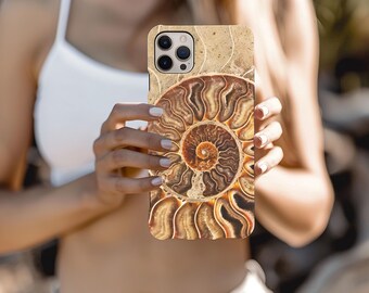 Funda para teléfono Nautilus Shell: Diseño marino resistente a impactos