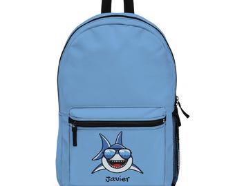 Shark Backpack, Kids School Bag, Fun Design, Trendy Kids Accessories, Cool Shark Backpack for Boys & Girls.  Personalized with name, Whimsy