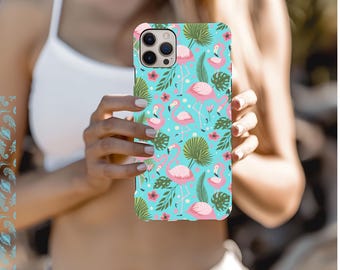 Tropical Flamingo Phone Case: Impact Resistant, Floral Pattern