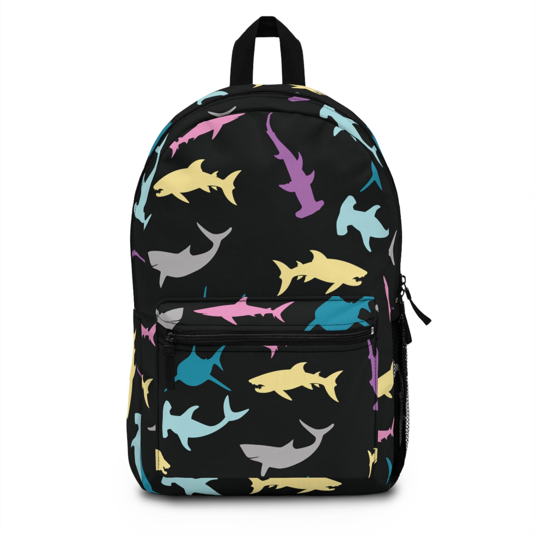Cool Shark Print Backpack – 17” School Bag, Lightweight & Durable Polyester Rucksack For Daily Use - View #8