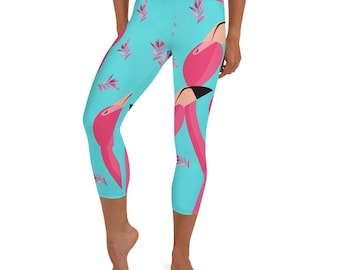 Pink Flamingo Capri Leggings