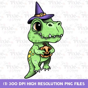 Halloween T-Rex Dinossauro Jack O Lanterna Abóbora PNG Arquivo Instantâneo Download Bonito Kawaii em Alta Resolução