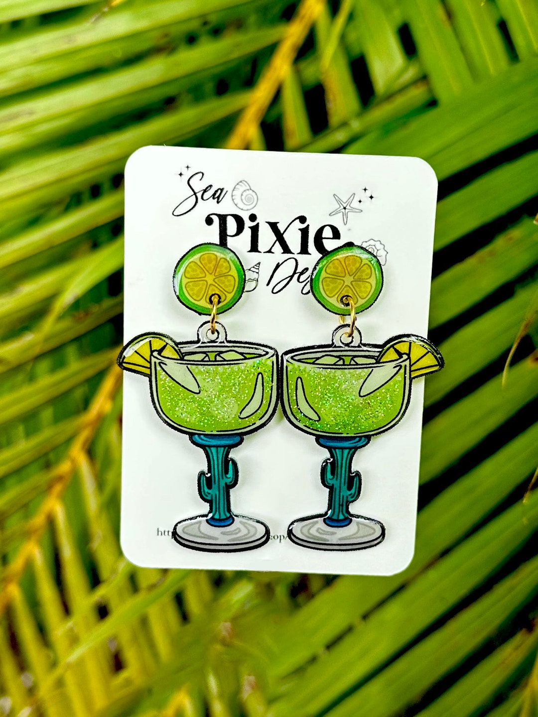Margarita Glitter Tropical Shrink Plastic Earrings Etsy