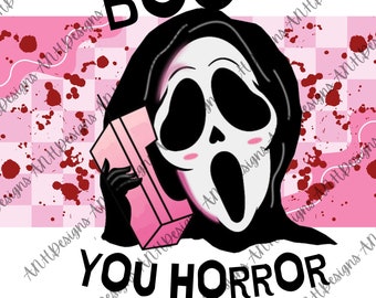 Boo you horror scream digital design | Halloween design | sublimation design | png download