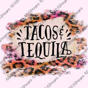 Tacos and tequila design | cheetah print design | Cinco de Mayo design | sublimation | png file