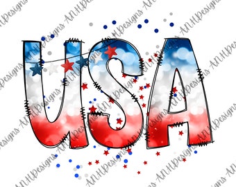 USA glitter ombre design | Memorial Day design | Independence Day | 4th of July sublimation | patriotic png file