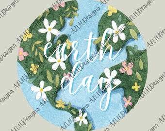 Earth day design | floral earth day sublimation | digital download | png file