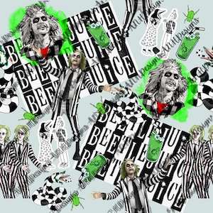 Beetle Juice seamless file | digital design | png download | sublimation