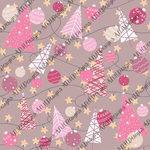 PINK vintage Christmas seamless file | Digital download | Sublimation design | Christmas design | Png file