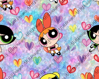 Power puff seamless | digital design | rainbow sublimation | png file