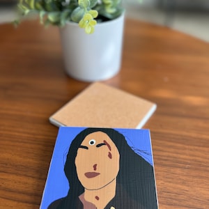 Everything Everywhere All At Once Movie Ceramic Coaster w/ Cork Back | Custom Made w/ Minimalist Artwork