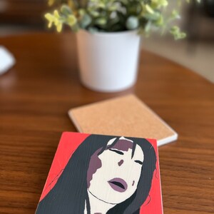 Scream Movie Ceramic Coaster w/ Cork Back | Custom Made w/ Minimalist Artwork