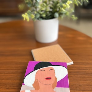The Parent Trap Movie Ceramic Coaster w/ Cork Back | Custom Made w/ Minimalist Artwork