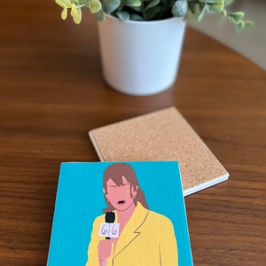 Scream Movie Ceramic Coaster w/ Cork Back | Custom Made w/ Minimalist Artwork