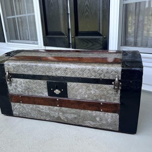 Antique lined trunk