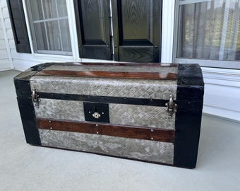 Antique lined trunk