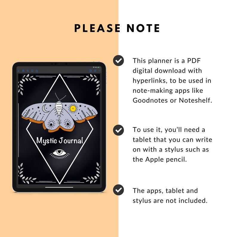 2023 Basic Mystic Themed Journal for Goodnotes and Notability Etsy