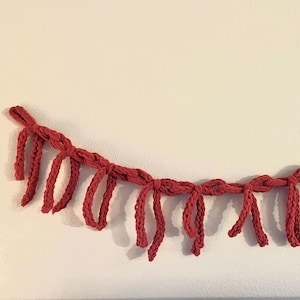 Bow Garland, Crochet Bow Garland, Christmas Garland, Handmade Christmas Decor, Christmas decor, Home decor, Bow Christmas, Crochet Garland