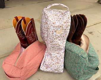 Quilted Western Storage Bag,Boot Bag,boot travel case,Dust bag for boots,Western carrying Bag, graduation gift, bridesmaid gift, bridal gift