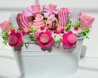 Baby Shower Gift Basket, Baby Clothes Bouquet “Fairy Tale” Collection