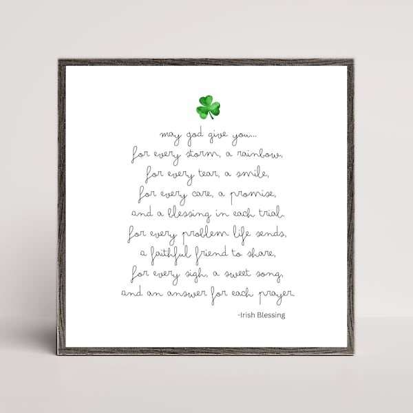 May God Give You for Every Storm, Irish Blessing, Inspirational Quotes, Instant Download, Irish Inspiration, St. Patrick's Day, Shamrock