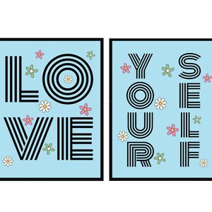 Love Yourself Printable, Preppy Teen Room Decor, Positive Vibes Wall Art, Inspirational Prints, Preppy Teens, Trending Teen Prints