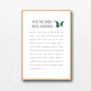 Printable Wie der Grinch Weihnachten Stola | Dr Seuss | Kinderbuch-Druck | Buchzitat | Weihnachtsdekor | Weihnachtskunst | Winterliche Typografie