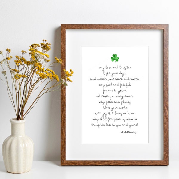 May love and laughter light your days..., Irish Blessing, Inspirational Quotes, Instant Download, St. Patrick's Day Printable, Shamrock Art