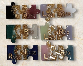 Puzzle Piece X-Ray Markers: Gold Lettering, Rad Tech Gift