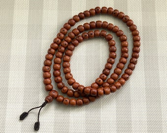 Natural Bodhi Seed Mala. Premium 108 Phoenix Seed Beads Prayer Japa Mala Necklace for Meditation. Blessed and Enerzized