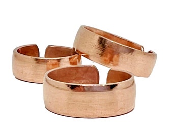 Hand Forged Copper Rings. Set of 3.  Made with 100% Pure Raw Copper. Tibetan Jewelry.