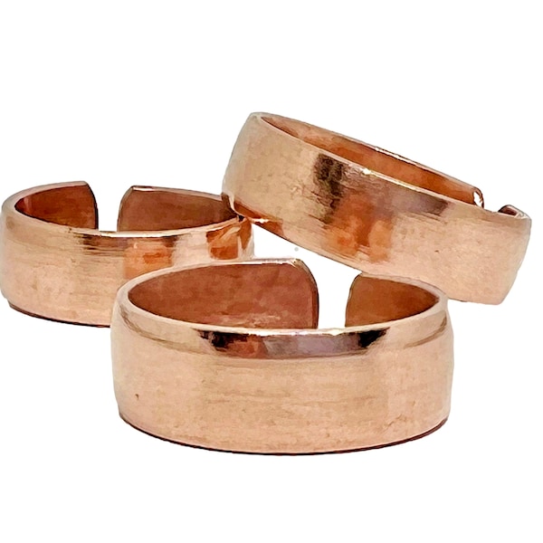 Hand Forged Copper Rings. Set of 3.  Made with 100% Pure Raw Copper. Tibetan Jewelry.