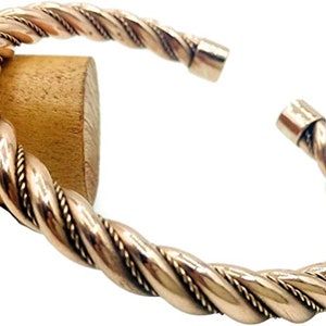 Handmade Traditional Design Twisted Copper Bracelet. 100% Pure Raw Copper.